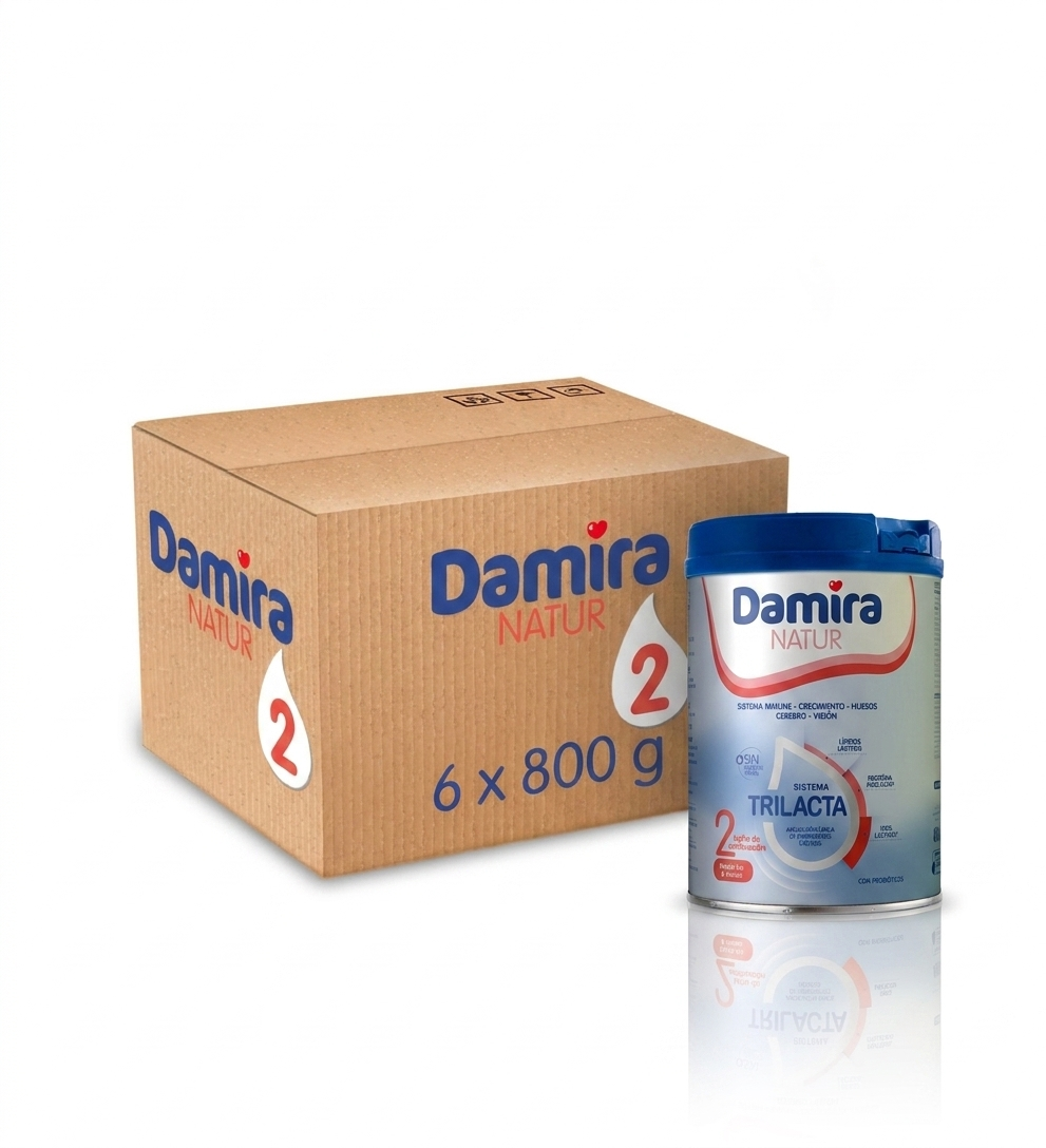 Leche Damira Natur 2 (6 x 800 gramos)
