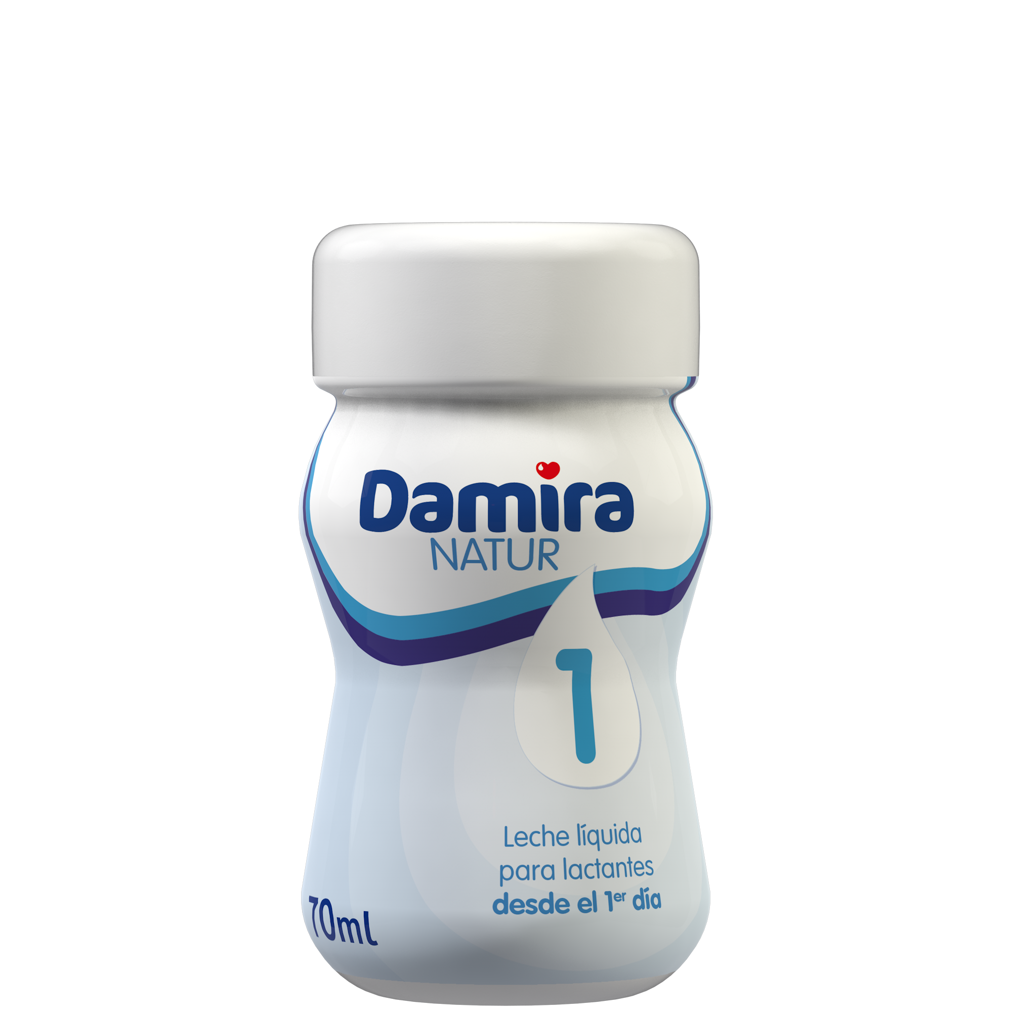 Damira Natur 1 monodosis 70 mL (caja de 24 unidades) + caja de 24 tetinas